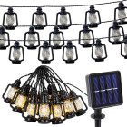 Saules enerģijas LED dārza gaismas virtene ar laterniņām, 20 LED, 4,85 m