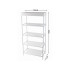 Apavu plaukts – saliekams organizators ar auduma plauktiem, balts, 5 plaukti, 81cm × 39,5cm × 21,5cm