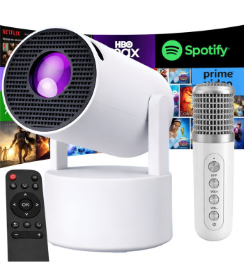 LED projektors ar Android TV, Wi-Fi, Bluetooth mikrofonu un skaļruni – HY-300 PRO