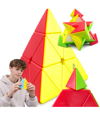 Loģiskais izglītojošais piramīdas kubs Speed Cube Pyraminx, 9,5cm x 9,5cm x 9,5cm