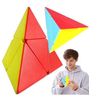 Piramīdas loģiskā veiklības mīkla — ātruma kubs Pyraminx, 9,5 × 9,5 × 9,5 cm