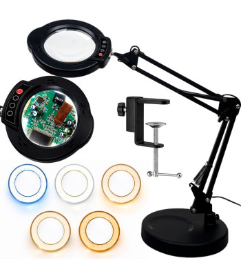 Galda lupa ar LED lampu, 10x