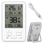 Bezvadu meteoroloģiskā stacija ar LCD displeju, termometru, vadu sensoru, higrometru un magnētu, 12cm x 7,5cm