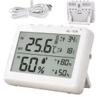 LCD meteoroloģiskā stacija ar termometru, higrometru, vadu zondi un magnētu – lietošanai telpās un ārā