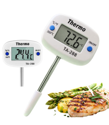Digitāls virtuves termometrs ar LCD displeju un nerūsējošā tērauda zondi gaļai, 09241, 8 × 4,5 × 2,5 cm