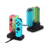 Uzlādes stacija Nintendo Switch Joy-Con kontrolieriem ar LED indikatoriem, 4 kontrolieriem