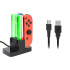 Uzlādes stacija Nintendo Switch Joy-Con kontrolieriem ar LED indikatoriem, 4 kontrolieriem