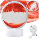 Dekoratīva 3D smilšu lampa ar kustīgām smiltīm, USB, LED RGB, 19 cm