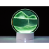 Dekoratīva 3D smilšu lampa ar kustīgām smiltīm, USB un RGB LED apgaismojumu, 19 cm