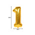 Folijas balons cipara 1 formā, zelta krāsā, 26 collas (66 cm)