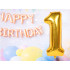 Folijas balons cipara 1 formā, zelta krāsā, 26 collas (66 cm)