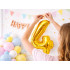Zelta folijas balons cipara 4 formā, 26 collas (66 cm)