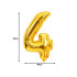 Zelta folijas balons cipara 4 formā, 26 collas (66 cm)