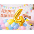 Zelta folijas balons cipara 4 formā, 26 collas (66 cm)
