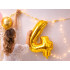Zelta folijas balons cipara 4 formā, 26 collas (66 cm)