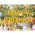 Folijas balonu komplekts ar zelta uzrakstu “Happy Birthday” — dzimšanas dienas dekorācija