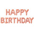 Folijas baloni ar uzrakstu Happy Birthday, rozā, 13 gab., 36 cm
