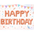 Folijas baloni ar uzrakstu Happy Birthday, rozā, 13 gab., 36 cm