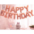 Folijas baloni ar uzrakstu Happy Birthday, rozā, 13 gab., 36 cm
