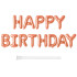 Folijas baloni ar uzrakstu Happy Birthday, rozā, 13 gab., 36 cm