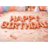 Folijas baloni ar uzrakstu Happy Birthday, rozā, 13 gab., 36 cm