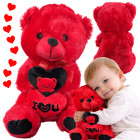 Plīša lācis ar sirdi “I love you”, sarkans, 30 × 18 cm
