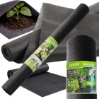 Melns mulčēšanas agrotekstils pret nezālēm, 50 g/m², 1 × 10 m