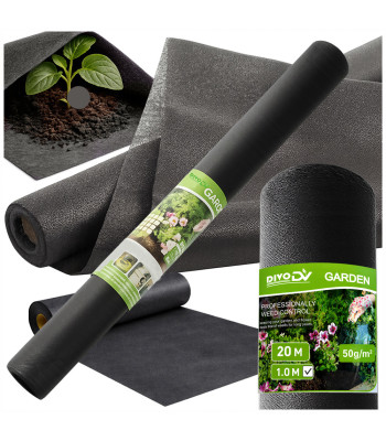 Melns mulčēšanas agrotekstils DIVODV, 50 g/m², 1x20m