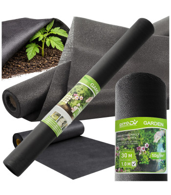 Melnais mulčēšanas agrotekstils DIVODV, 50 g/m², 1x30m
