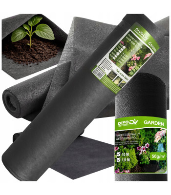 Mulčēšanas agrotekstils pret nezālēm, melns, 50 g/m², 1,5 m × 50 m