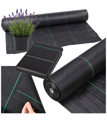 Mulčēšanas agrotekstils pret nezālēm DIVODV, melns, 70 g/m², 1 × 50 m