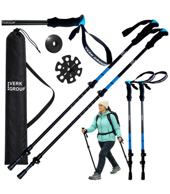 VERK GROUP trekinga un nūjošanas nūjas, melnas, 62cm–137cm