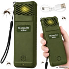 Pārnēsājams odu atbaidītājs ar USB uzlādi, zaļš — 6 ieliktņi, 5 V, 14 × 5 cm