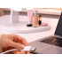 Salokāms kosmētikas spogulis ar LED apgaismojumu, USB-C uzlādi un 3 gaismas režīmiem, 17 × 17 cm