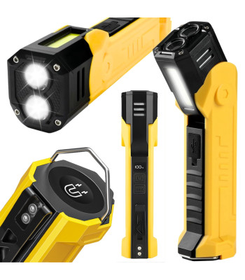 Akumulatora darbnīcas lampa ar COB LED, magnētu un āķi, 11272