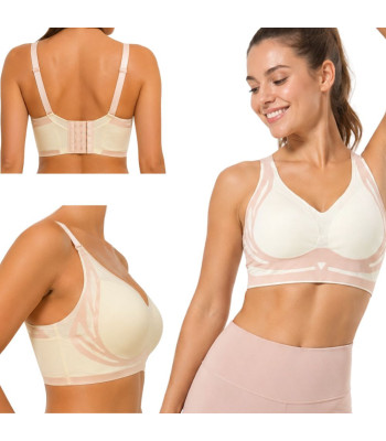 Sieviešu sporta krūšturis ar push-up efektu, modelējošs, bezvīļu, ar ieliktņiem, 2XL