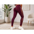 Sieviešu sporta legingi ar push-up efektu, augstu jostasvietu un sieta ielaidumiem, bordo, 83 cm, S/M