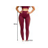 Sieviešu sporta legingi ar push-up efektu, augstu jostasvietu un sieta ielaidumiem, bordo, 83 cm, S/M