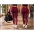 Sieviešu garie sporta legingi ar push-up efektu, augstu jostasvietu, bordo, L/XL