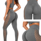 Sieviešu pelēki sporta legingi ar push-up efektu un augsto jostasvietu, L/XL