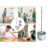 Rotējošais Spin mop komplekts ar spaini un 2 mikrošķiedras uzlikām, 360°