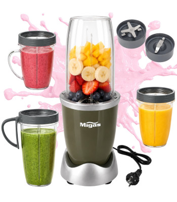 Kokteiļu blenderis smoothie, šeiku un ledus smalcināšanai ar 3 traukiem, 600 W