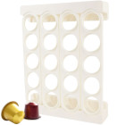 Kafijas kapsulu organizators, balts sienas vai galda statīvs, 20 kapsulām, 32 × 24 × 5,5 cm