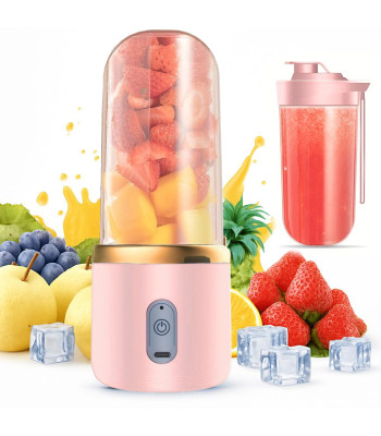 Pārnēsājamais blenderis smūtijiem un kokteiļiem, USB uzlāde, 6 asmeņi, 2 × 400ml