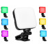 Mini LED RGB lampa foto un video uzņemšanai ar klipsi un 1/4'' vītni, 150°, 3000K–6500K, 5,5 W