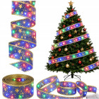 Gaismas LED lente Ziemassvētku eglītei, violeta svētku dekorācija, 40 LED, 4 m
