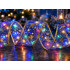 Gaismas LED lente Ziemassvētku eglītei, violeta svētku dekorācija, 40 LED, 4 m