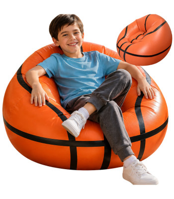 Piepūšams basketbola bumbas formas pufs–krēsls dārzam un terasei, 60 × 95 cm