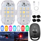 Bezvadu LED stroboskopisko lampu komplekts ar tālvadības pulti, 7 krāsas, 2 gab.