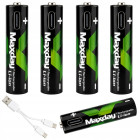 Uzlādējami litija jonu akumulatori ar USB-C uzlādi, 4 gab., AAA, 1,5V, 440mAh